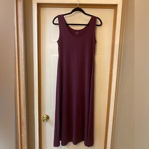 Garnet Hill Sleeveless Maxi Dress in Deep Burgundy